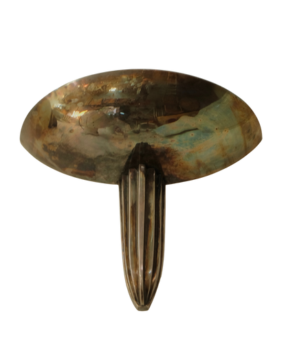 PAIR OF ART DECO STEEL SAUCER WALL SCONCES