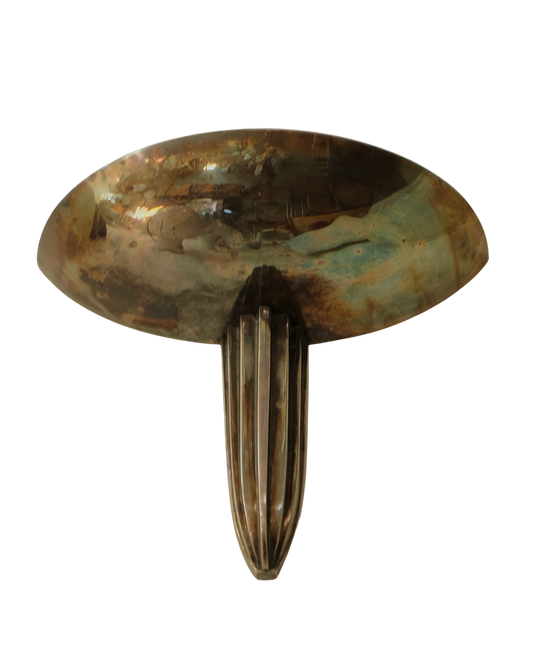 PAIR OF ART DECO STEEL SAUCER WALL SCONCES
