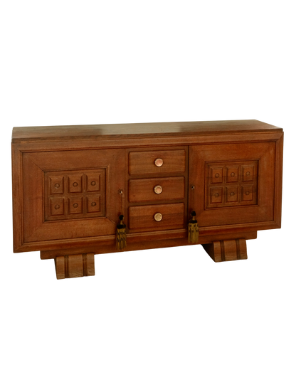 BRUTALIST FRENCH OAK CONSOLE