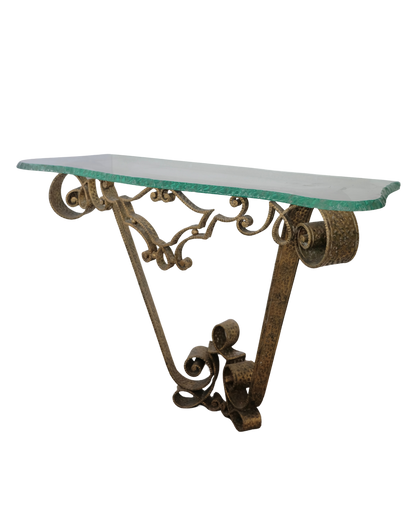 WROUGHT IRONGOLD LEAF CONSOLE