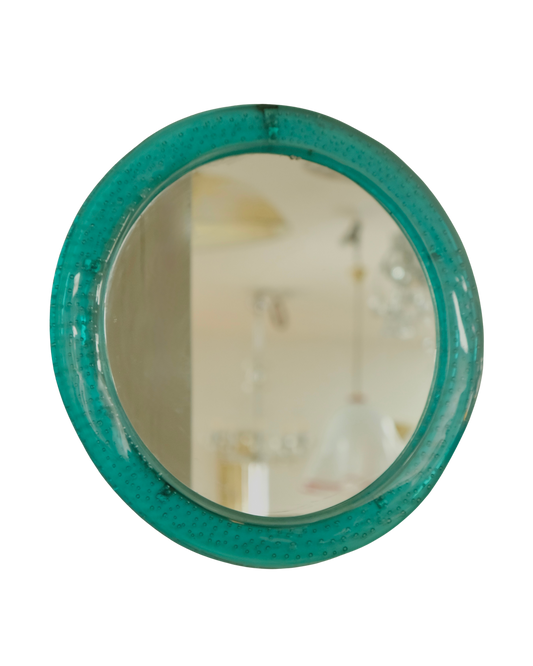 SMALL GREEN SEEDED PLEXIGLASS MIRROR