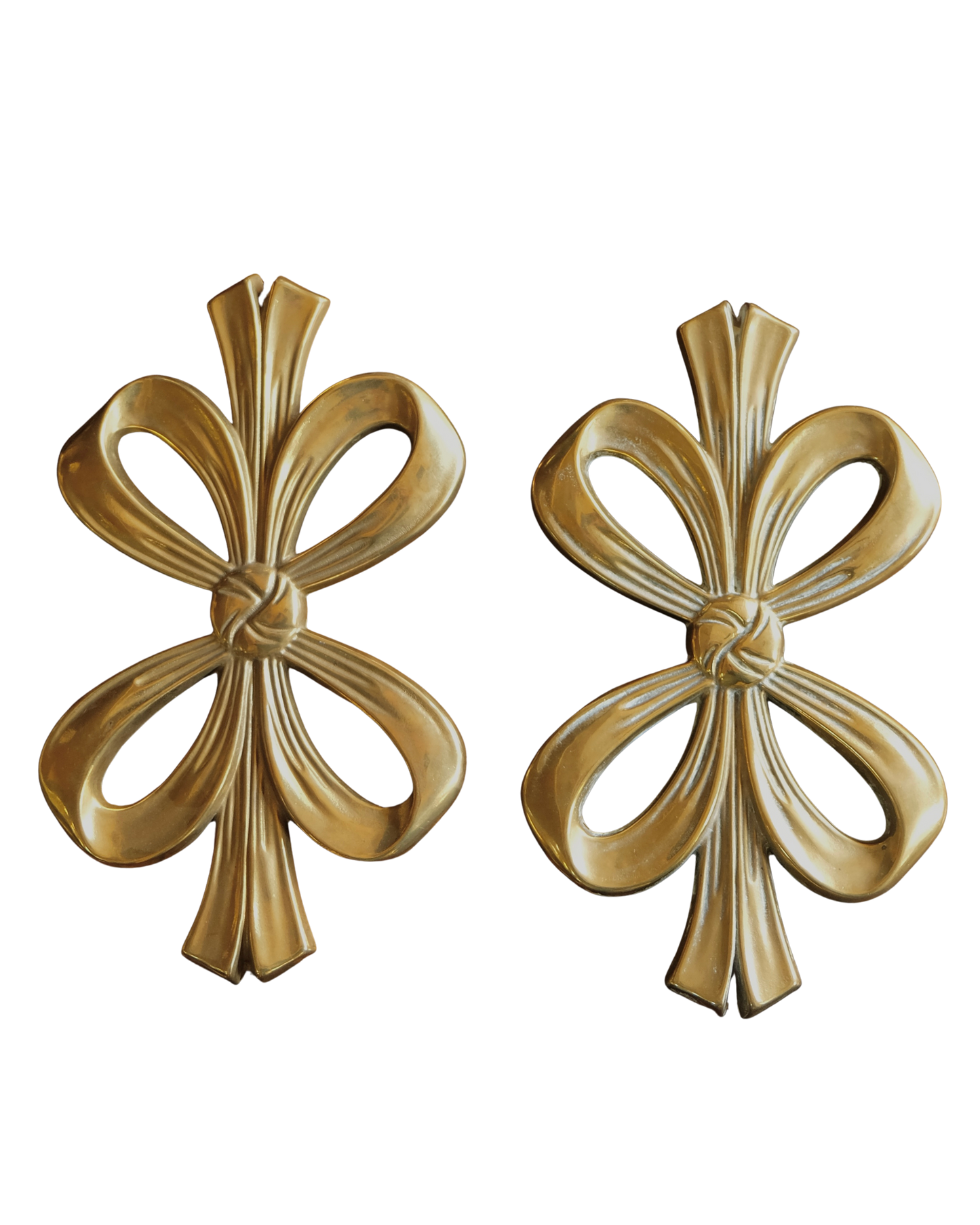 PAIR OF BRASS BOW TRIVETS