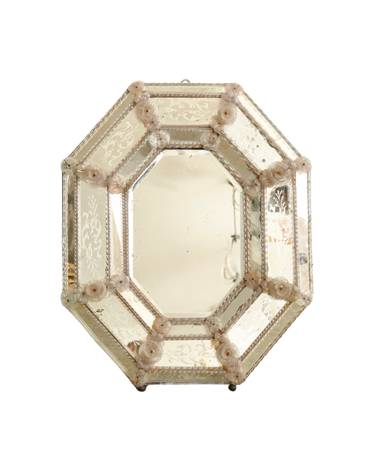 VENETIAN MIRROR w. FLORAL MOTIFS