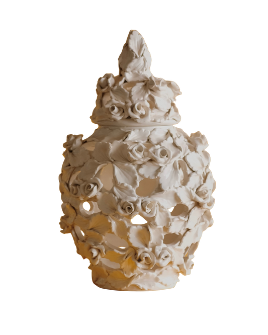 PAIR OF SIGNED CERAMIC FLORAL VESSELS