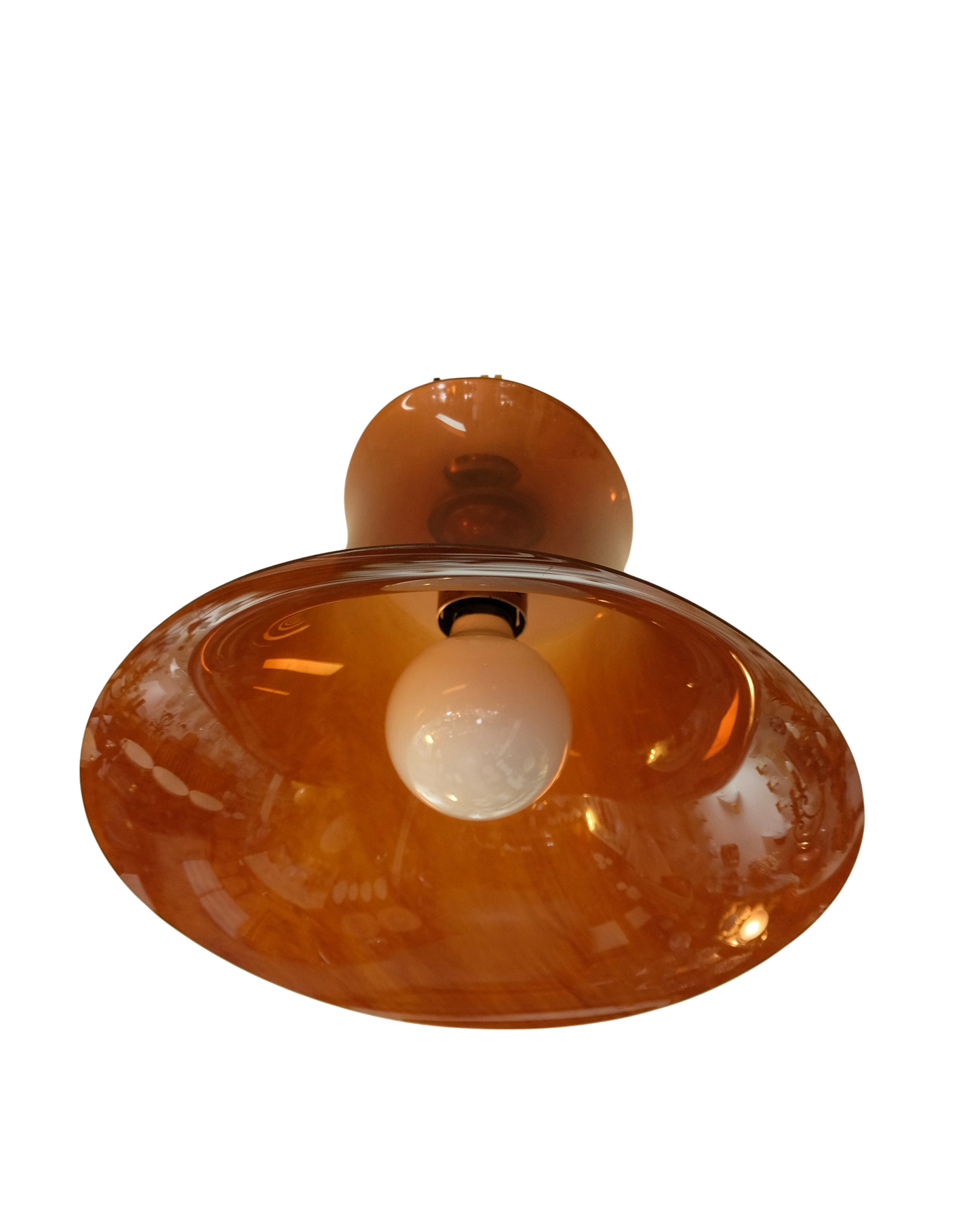 PAIR OF INSET DARK AMBER PLEXIGLASS FLUSH MOUNTS