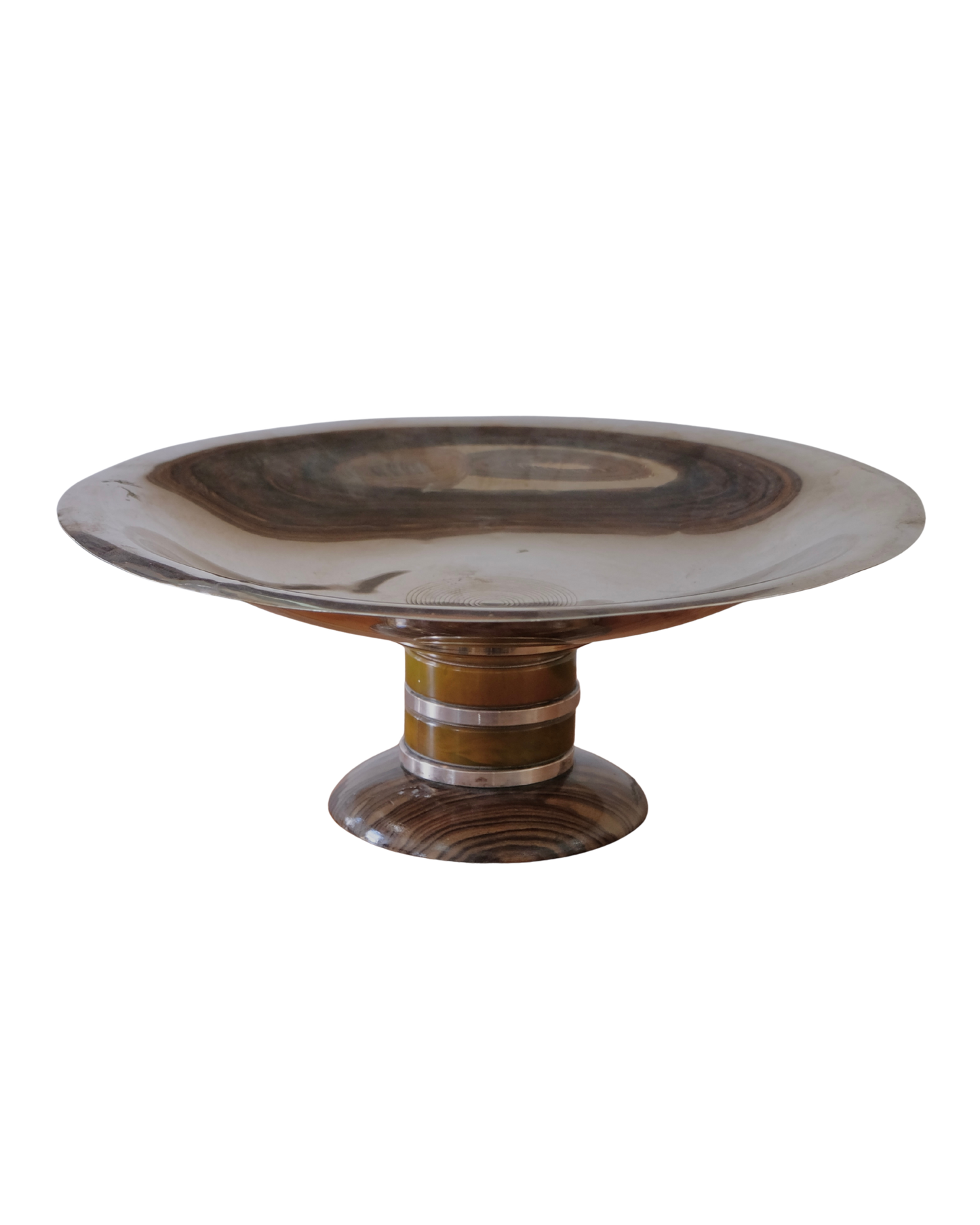 ART DECO FRUIT BOWL COUP w. BAKELITE BASE