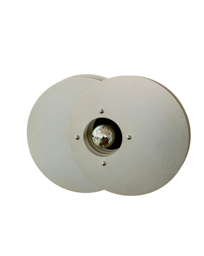 PAIR OF SATURN ALUMINUM SCONCES