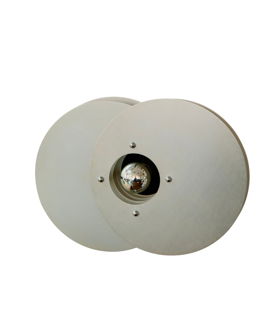 PAIR OF SATURN ALUMINUM SCONCES
