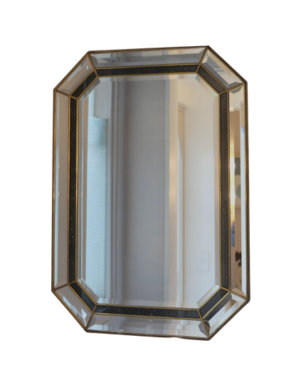 VENETIAN OCTAGONAL NARROW BRASS MIRROR