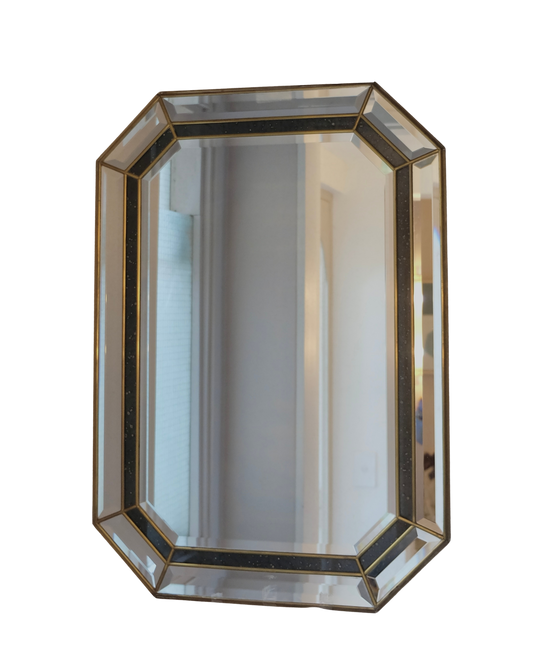 VENETIAN OCTAGONAL NARROW BRASS MIRROR