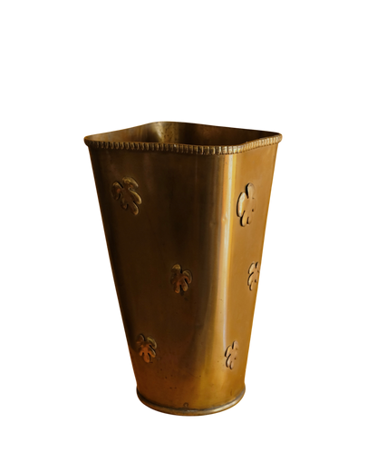 BRASS FLORAL ABSTRACT UMBRELLA STAND
