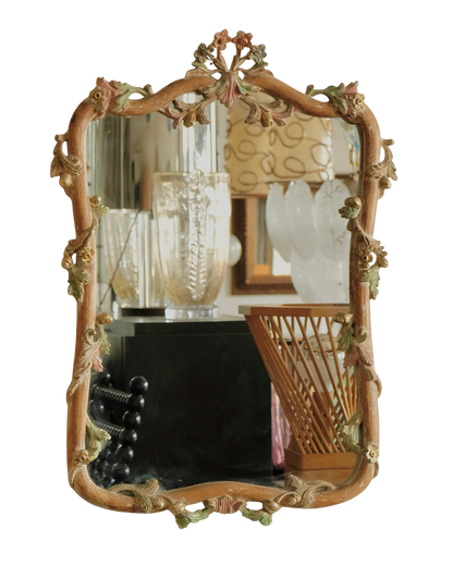 HAND CARVED FLORAL TIMBER LOUIS XV MIRROR