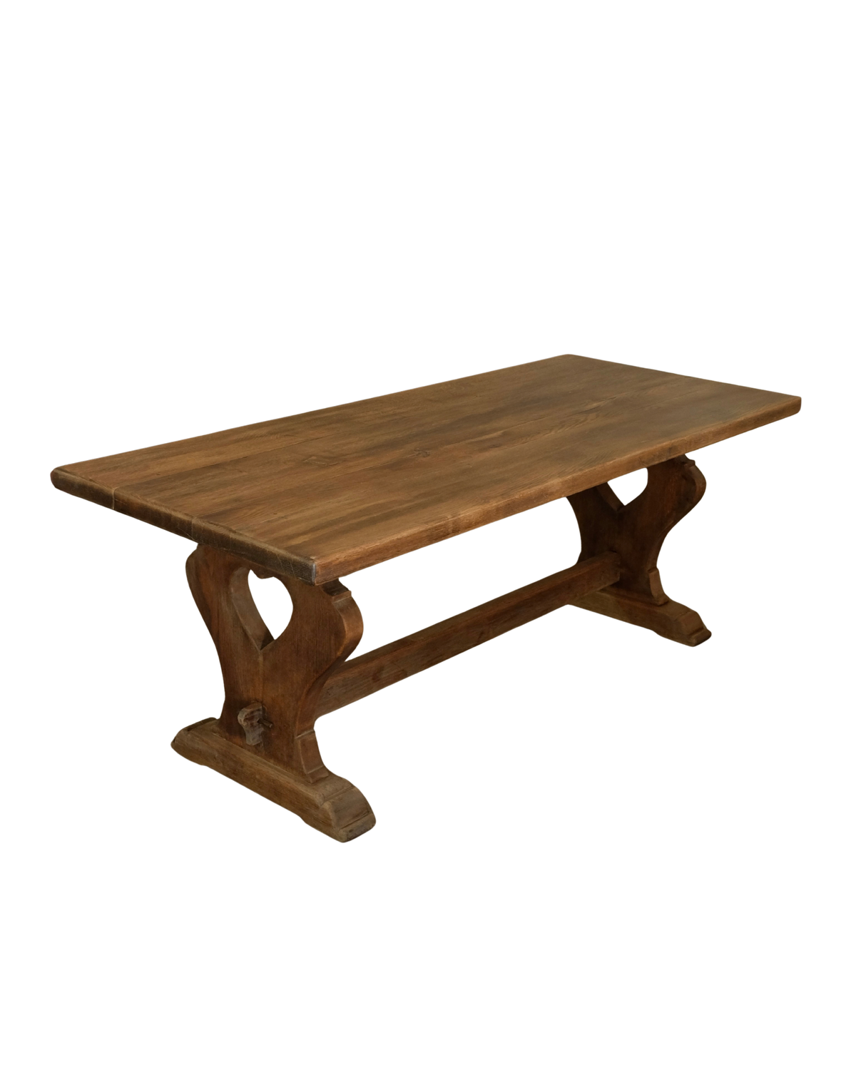 FRENCH OAK FARMHOUSE TABLE w. HEART DETAIL