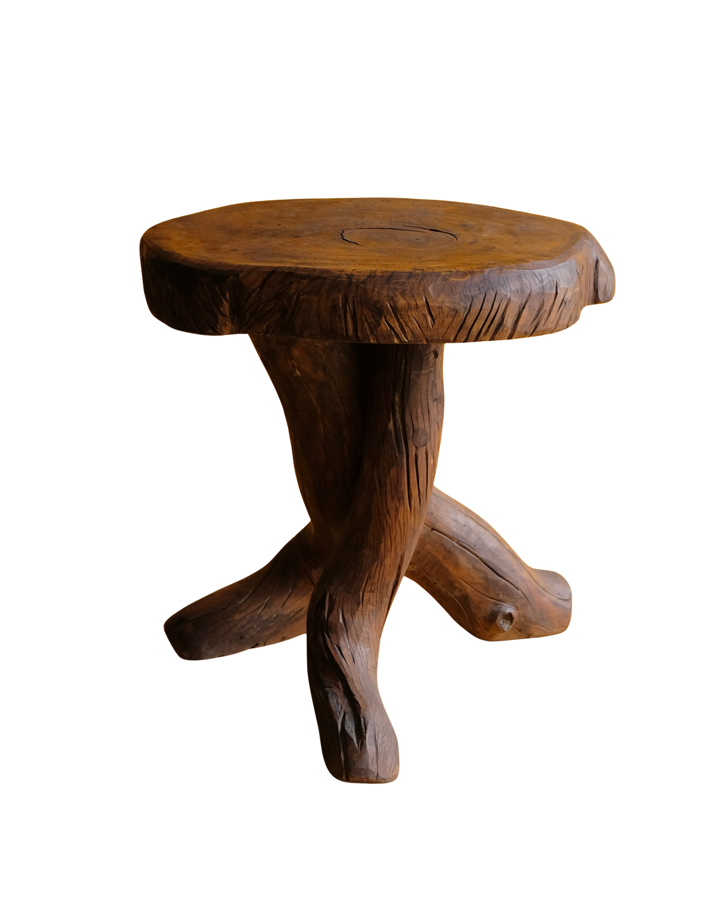 SCULPTURAL TRI LEG STUMP SIDE TABLE