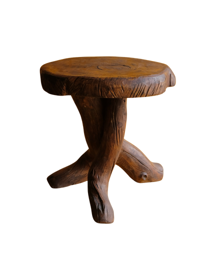 SCULPTURAL TRI LEG STUMP SIDE TABLE