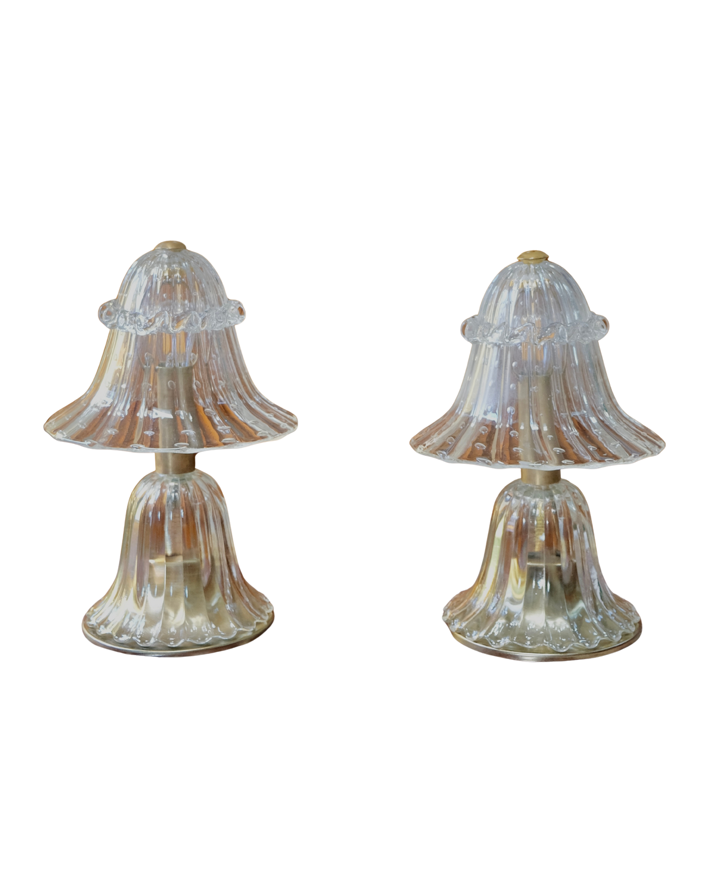 ERCOLE BAROVIER SEEDED MURANO GLASS TABLE LAMPS