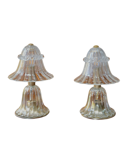 ERCOLE BAROVIER SEEDED MURANO GLASS TABLE LAMPS