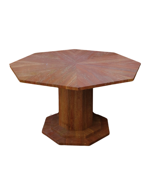PINK TRAVERTINE DINING TABLE