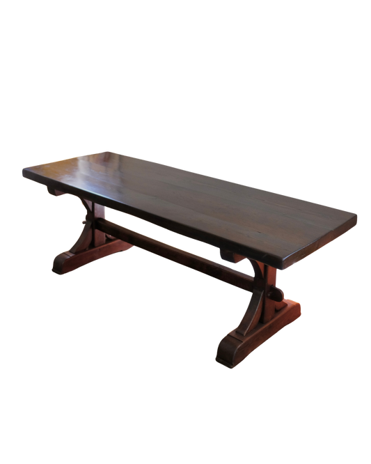 FRENCH PROVINCIAL OAK TRESTLE TABLE