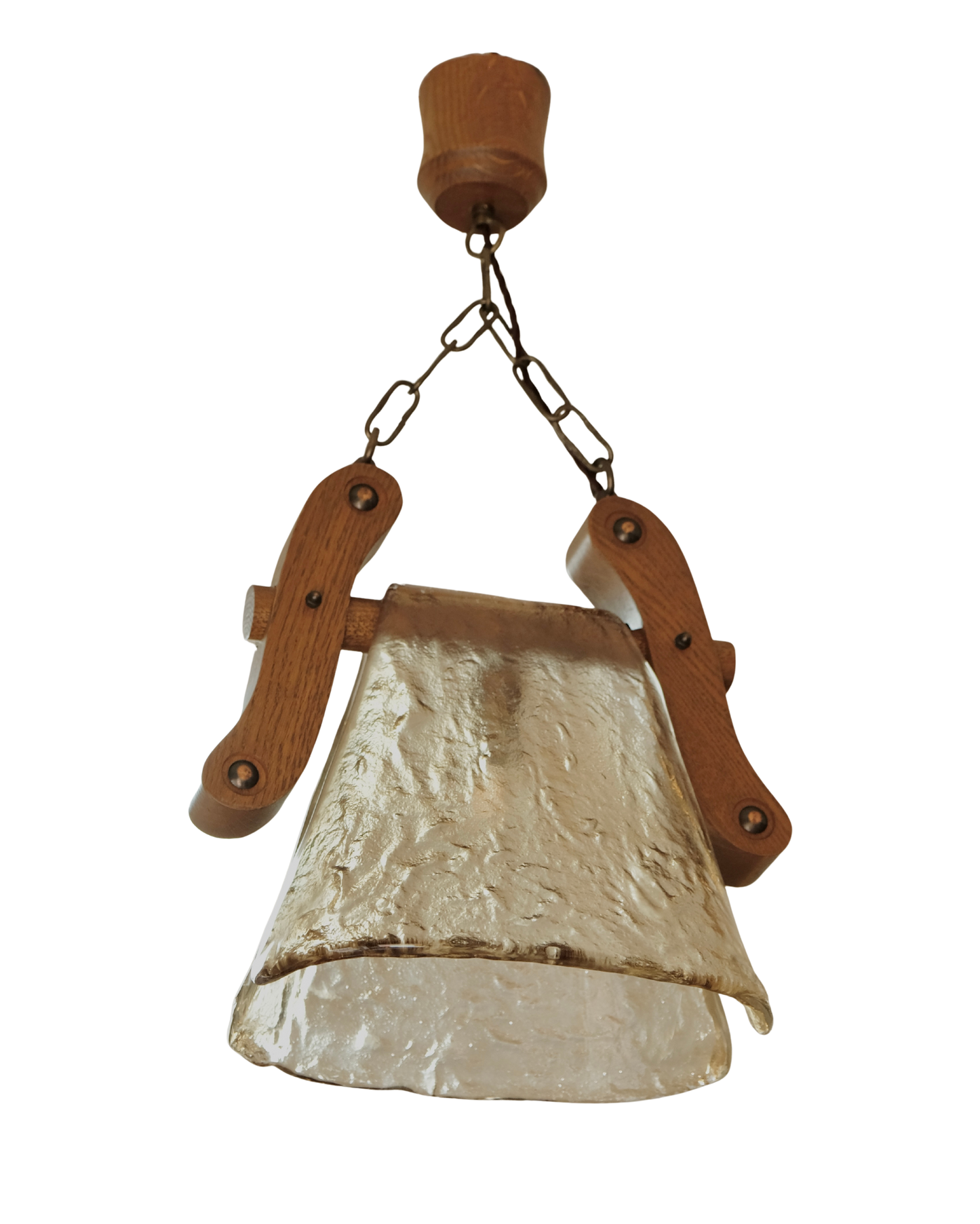 DRAPED TEXTURED MURANO GLASS OAK PENDANT