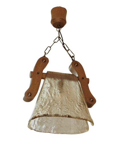 DRAPED TEXTURED MURANO GLASS OAK PENDANT