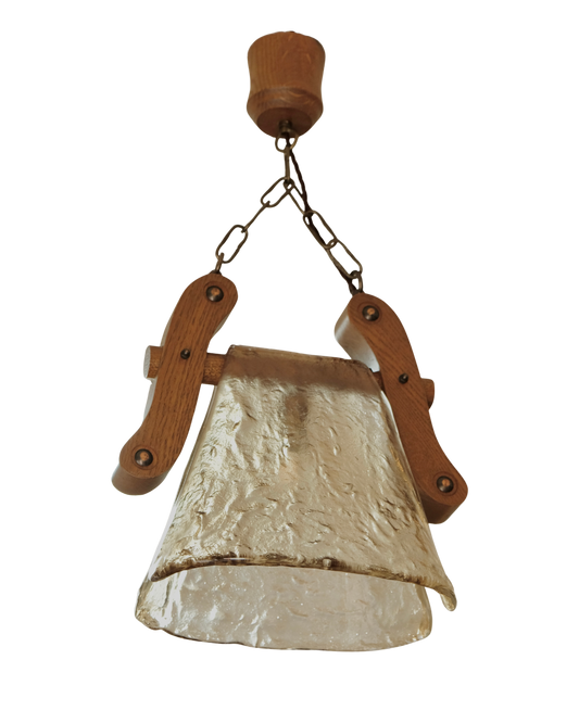 DRAPED TEXTURED MURANO GLASS OAK PENDANT