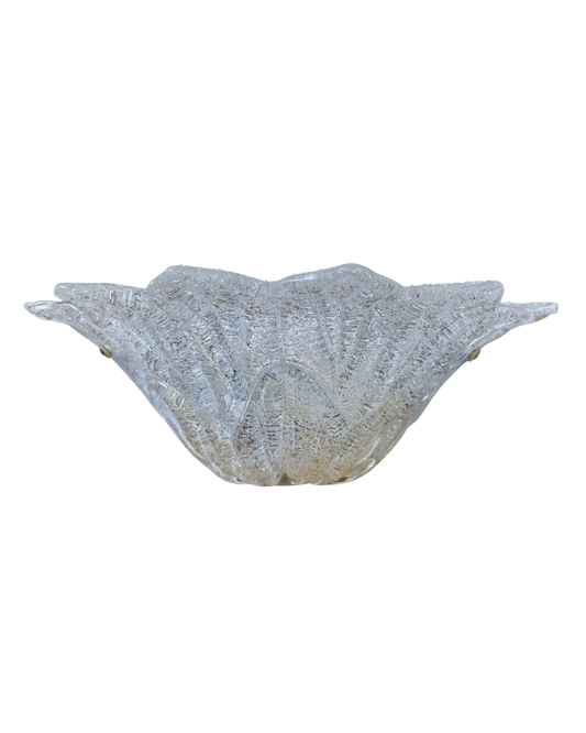 SINGLE TEXTURED MURANO GLASS AMBER LEAF SCONCE