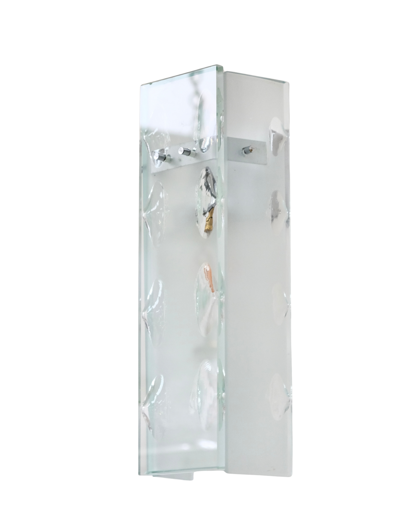 PAIR OF FONTANA ARTE CARVED THREE PANEL SCONCES