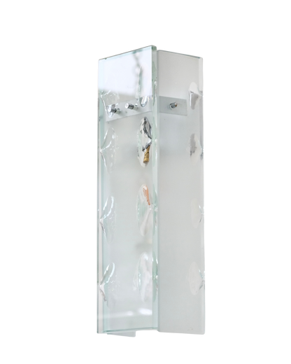 PAIR OF FONTANA ARTE CARVED THREE PANEL SCONCES