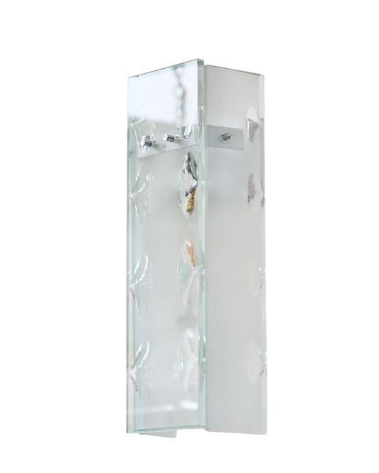 PAIR OF FONTANA ARTE CARVED THREE PANEL SCONCES