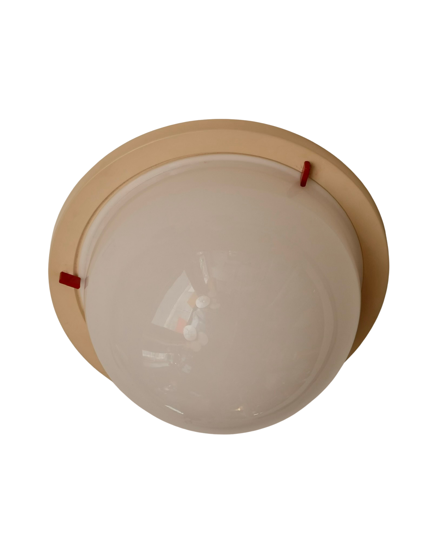 LARGE PLEXIGLASS RED LOCK FLUSH MOUNT