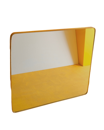 PAIR OF BRASS TAPERED MANTLE MIRRORS