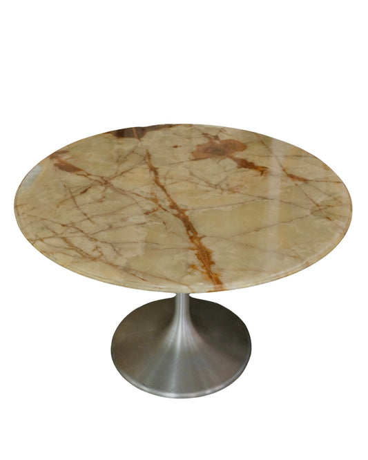 TULIP DINING TABLE w. BEVELED MARBLE TOP