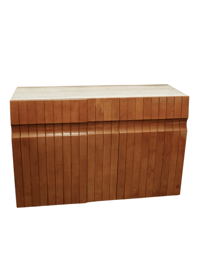 LINED WAVE CONSOLE w. INSET MARBLE TOP