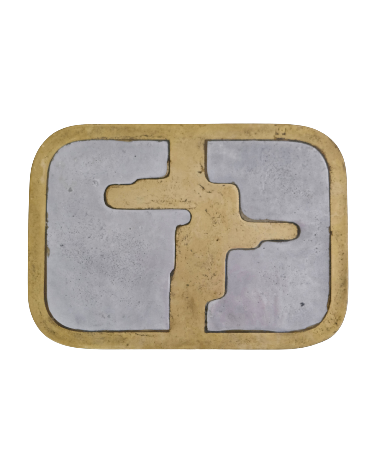 ALUMINIUM TRAY w. BRASS PATTERN DETAIL