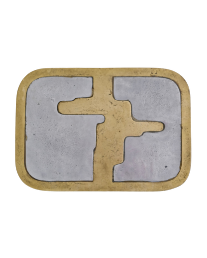 ALUMINIUM TRAY w. BRASS PATTERN DETAIL