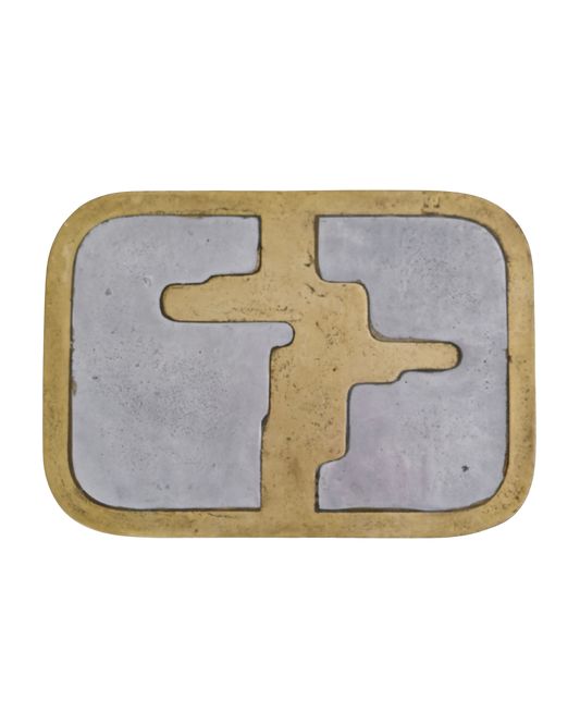 ALUMINIUM TRAY w. BRASS PATTERN DETAIL