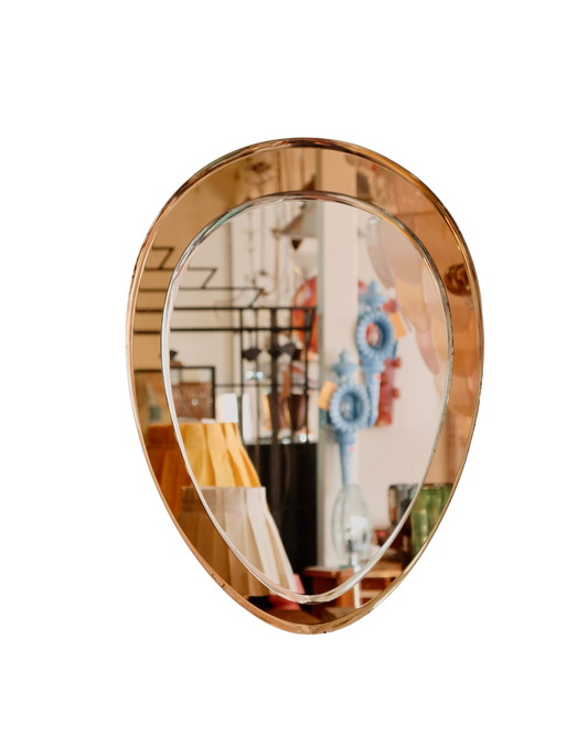 TAPERED CRISTAL ARTE GOLD GLASS MIRROR