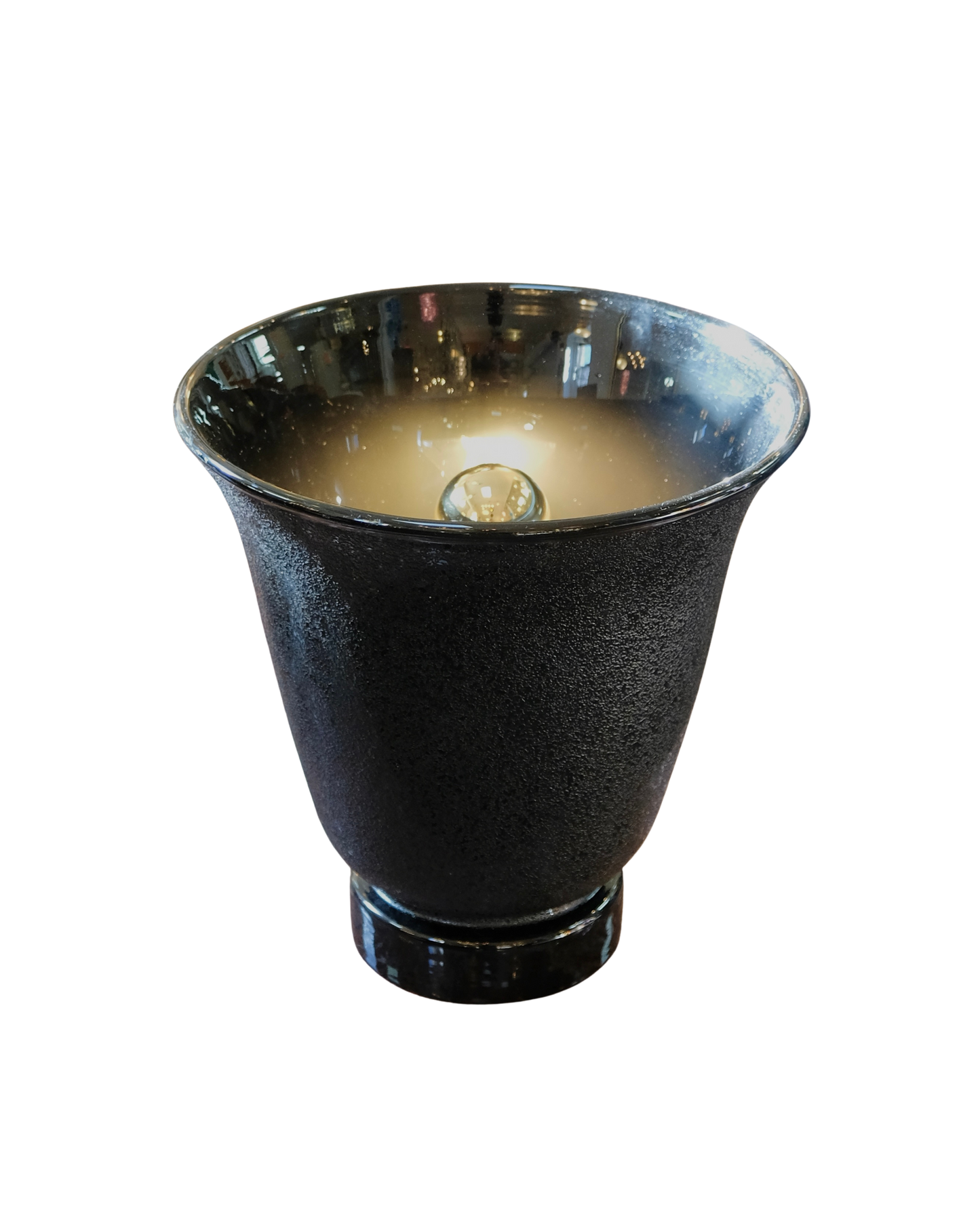 TEXTURED BLACK GLASS TABLE LAMP