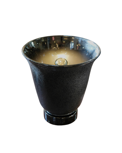 TEXTURED BLACK GLASS TABLE LAMP