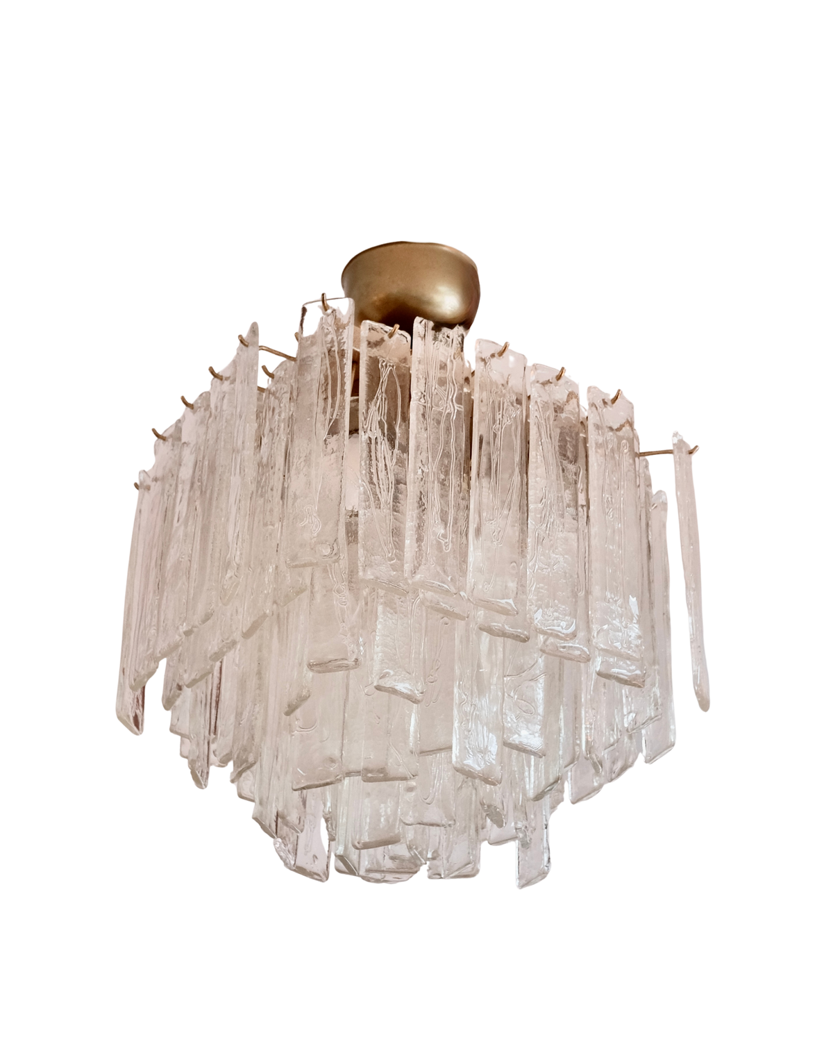TEXTURED OFFSET MURANO GLASS SQUARE CHANDELIER
