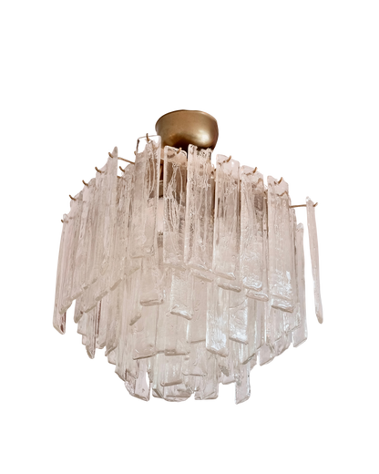 TEXTURED OFFSET MURANO GLASS SQUARE CHANDELIER