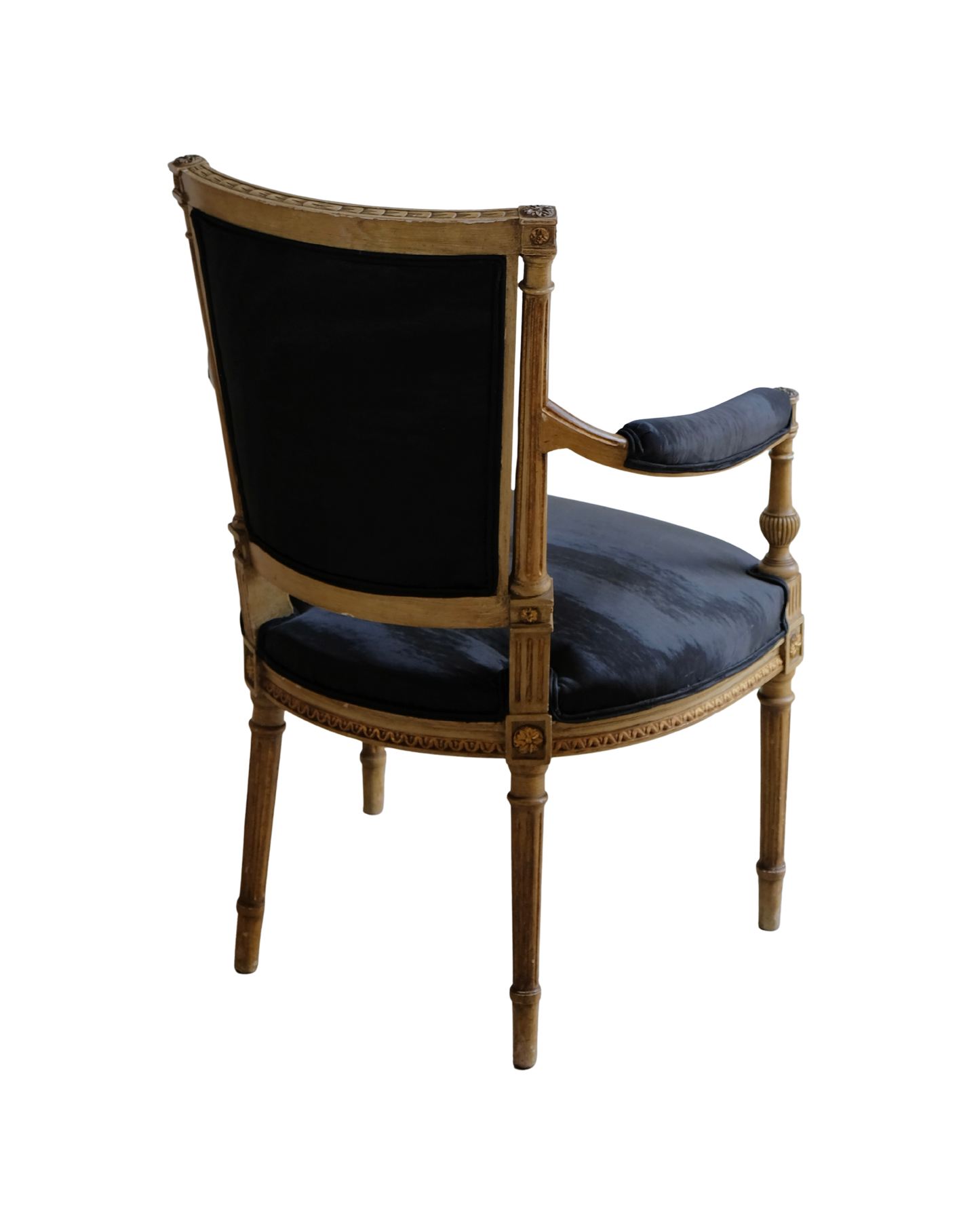 LOUIS XVI DINING CHAIRS w. MOIRE SILK