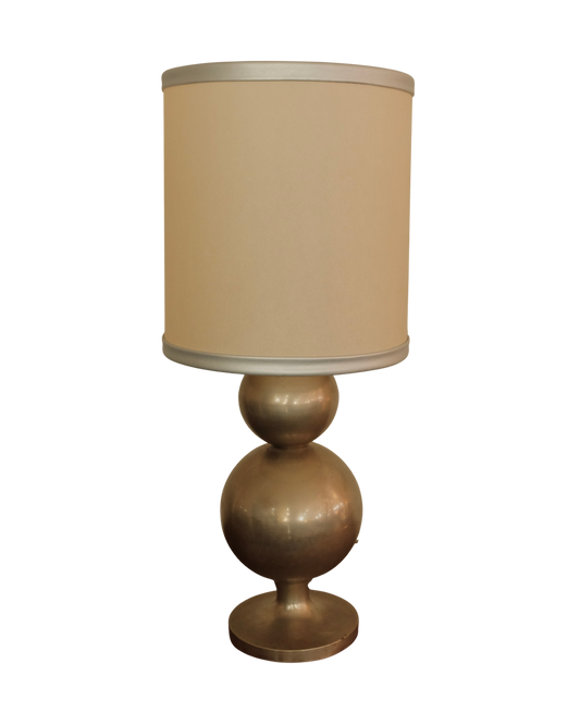 ART DECO SILVER PLATED LAMP w. PARCHMENT SHADE