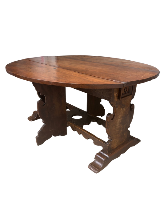 TUSCAN 19th CENTURY DROP LEAF OVAL TABLE