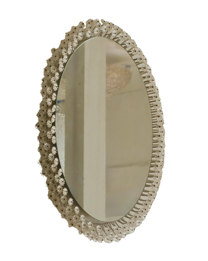 BACKLIT MIRROR w. FLORAL MOTIF FRAME