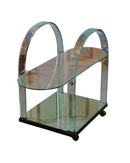 CURVED GLASS FIAM BAR CART