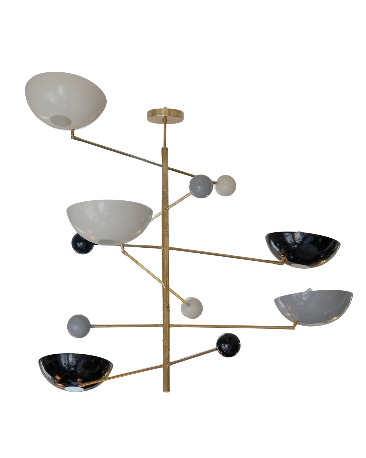 STILNOVO BRASS SIX ARM OPEN BASE PENDANT