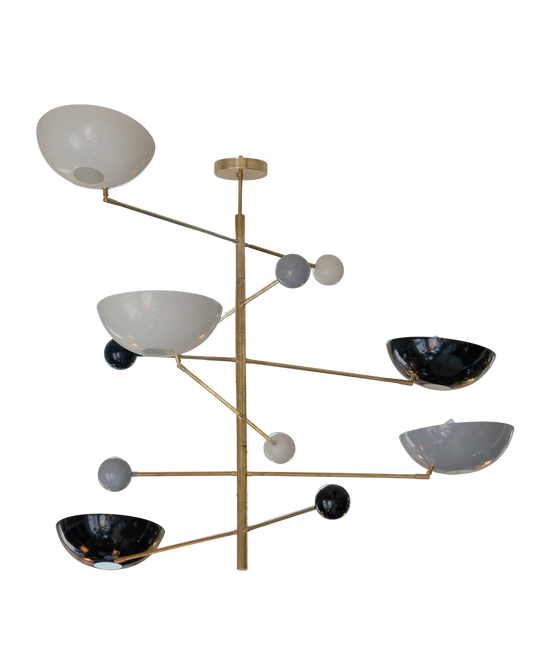 STILNOVO BRASS SIX ARM OPEN BASE PENDANT