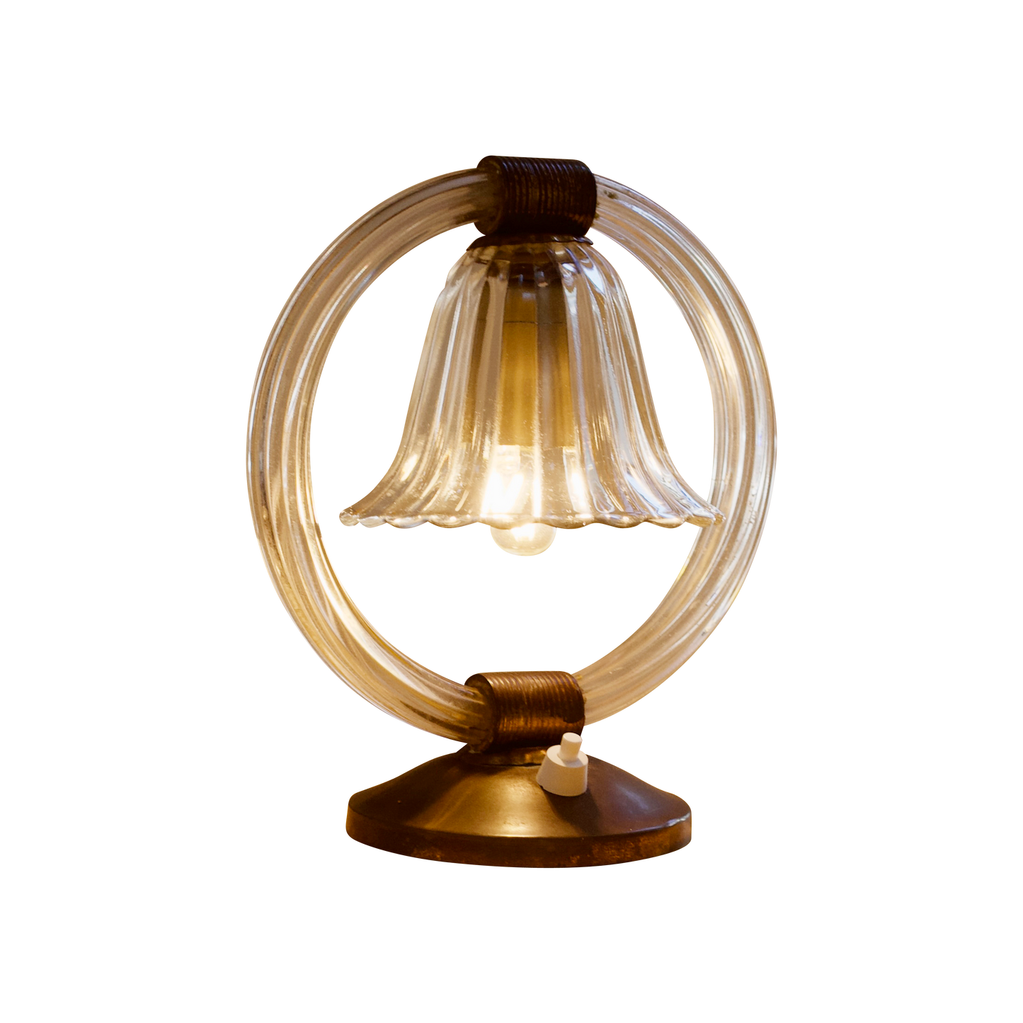 BAROVIER & TOSO BRASS TABLE LAMP